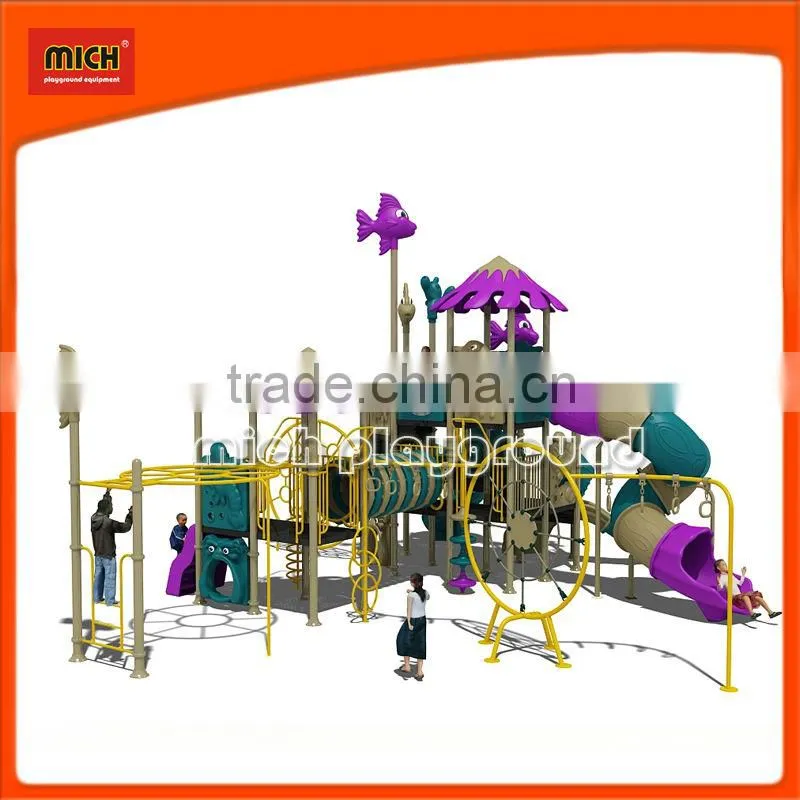 Big children outdoor playground tunnel slide