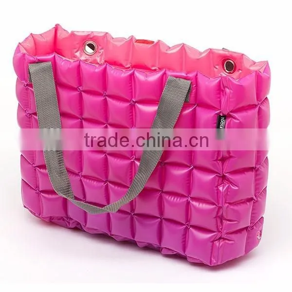 blue PVC air tote bag for family beach holiday