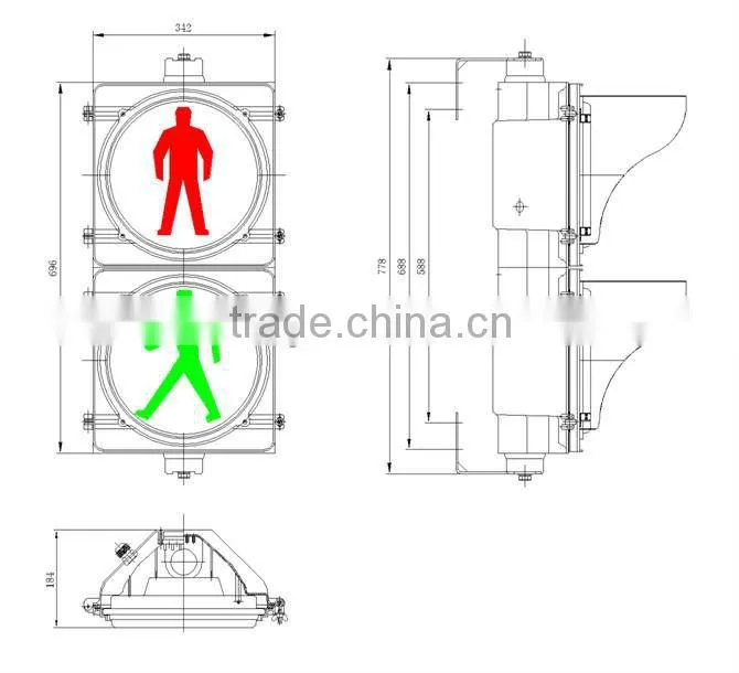 300mm Led Pedestrian traffic lamp