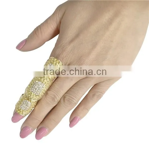 Fashion Jewelry Luxury Punk Women Rings Multiple Finger Knuckle Ring Finger Link Ring