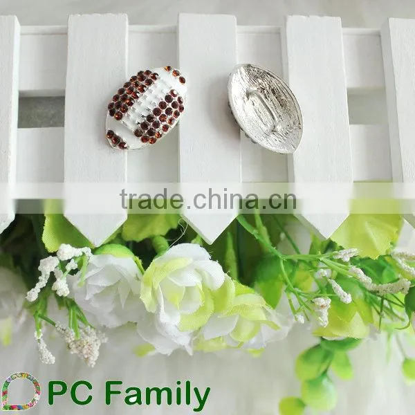 Latest design various custom rugby shape crystal rhinestone buttons
