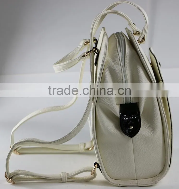 Fashion Designer Factory Wholesale Canvas Leather School Backpack