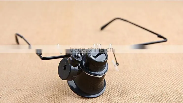 High quality Optical lens 2 LED Eye glasses material jewelry loupes and magnifiers