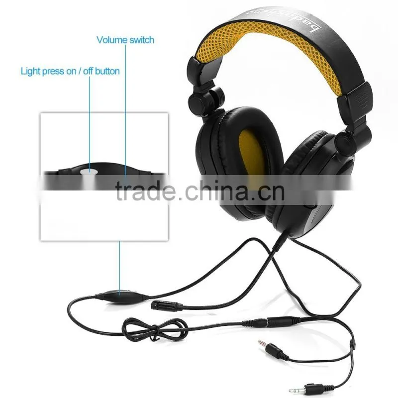 Big Foldable overhead headphone tablet PC gaming headset for ps4 xbox one with detachable mic