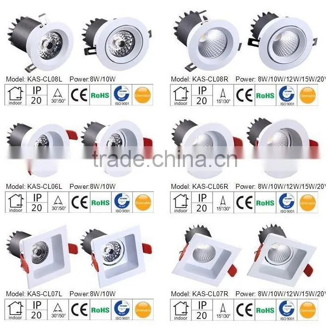 105mm holesize 20w round led ceiling light led 80lm/w 3 years warranty
