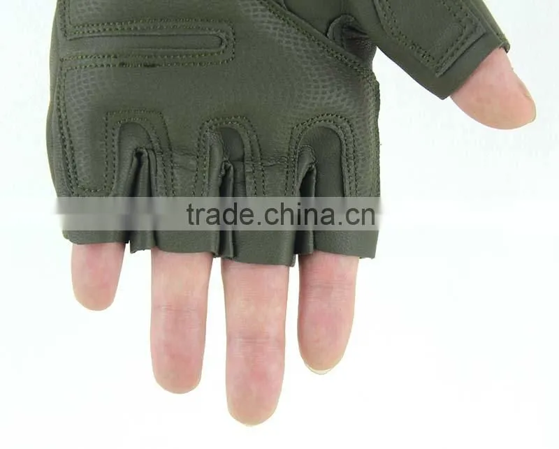 cut finger olive green army gloves