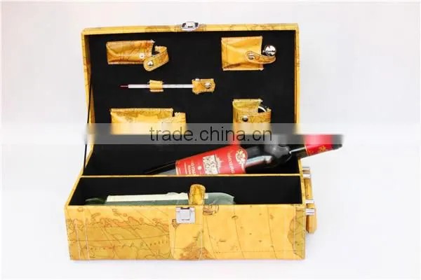 luxury leather box wine set made in china