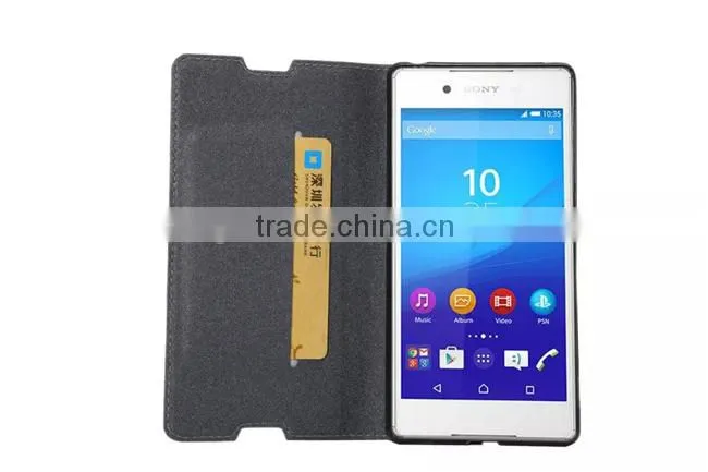 Matt Stand PU Leather Wallet Case Cover For Sony Xperia Z4