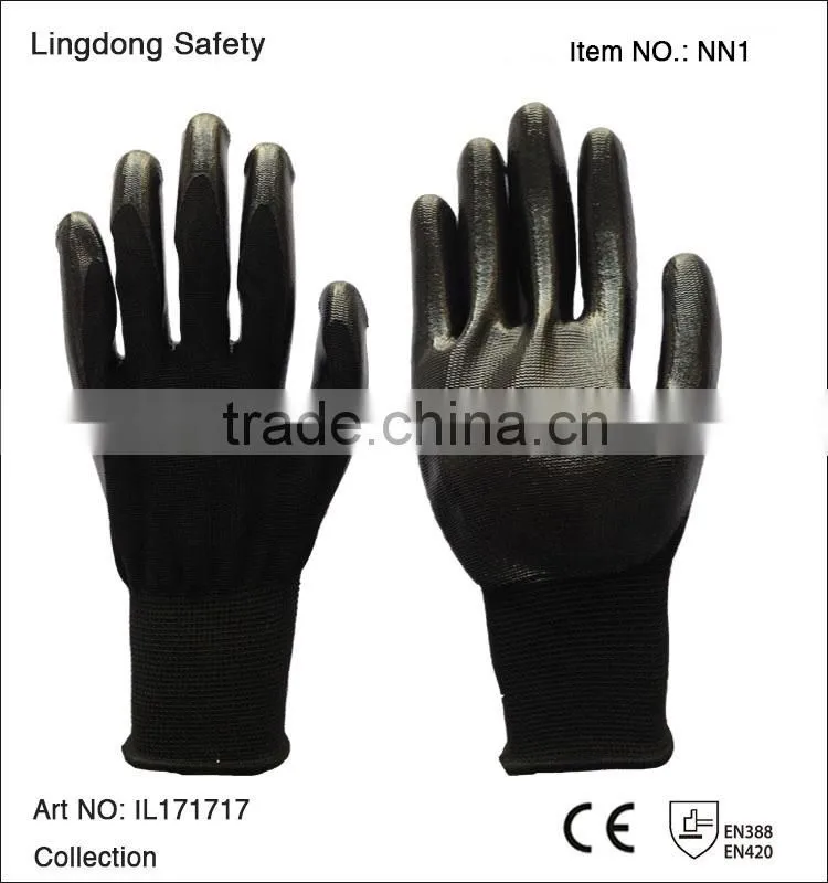cheap EN 388 EN 420 nitrile coated work gloves