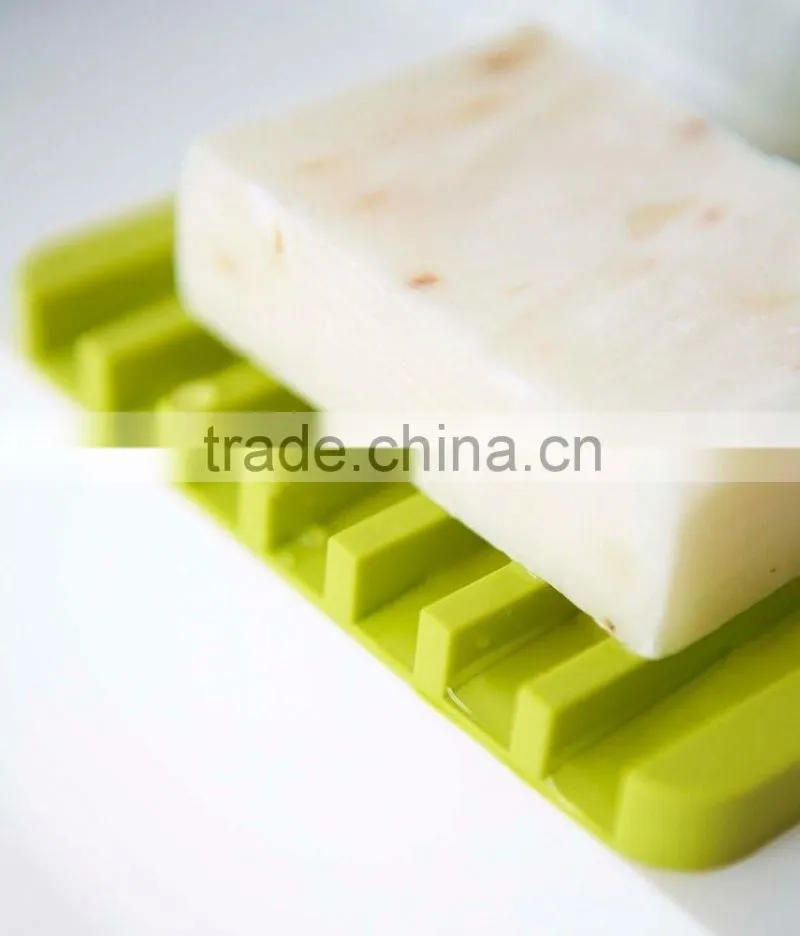 Unbreakable colorful bathroom washable Silicone Soap holder drying tray soap saver