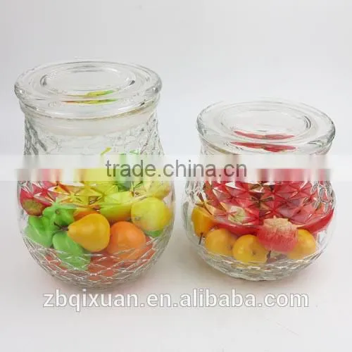 Unique Design Glass Cookie Jar with Lid
