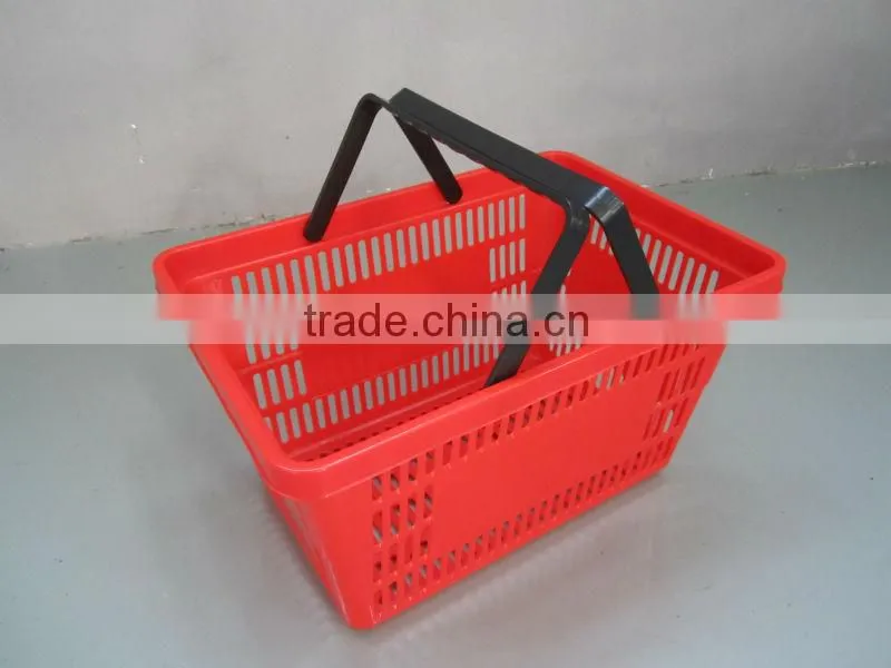 Supermarket Square Style Shopping Baskets RH-BPH21-1 For Supermarket Shopping Basket With Double Handles