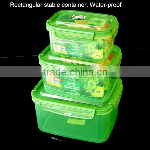 2016 NEW ARRIVAL 500ml square plastic food container with silicone co-injected lid