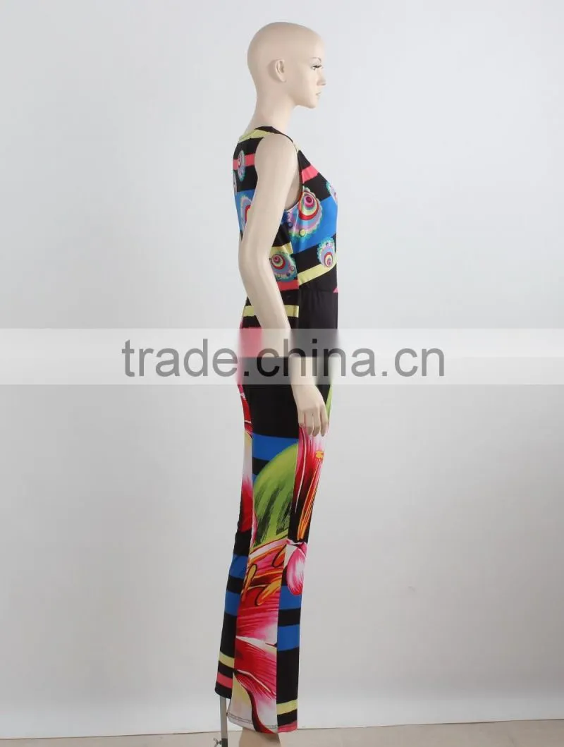 OEM custom bodycon jumpsuit summer swimming beach wear fashion printing beach party jumpsuit manufacture