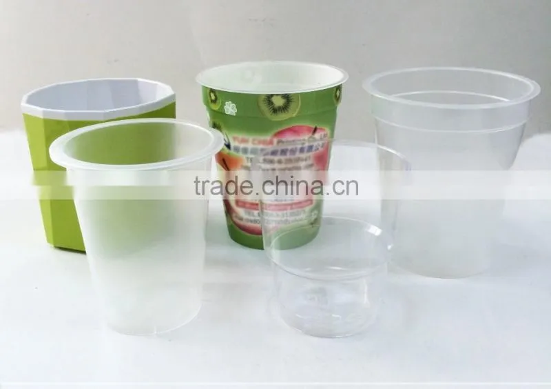 Quality In-Mould Printing Label Plastic Fruit Tea Cup