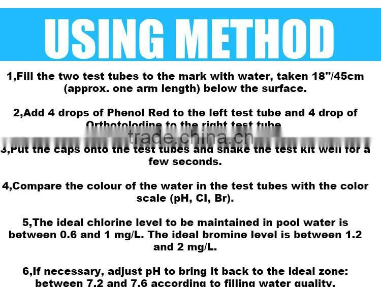Swimming pool test PH & CI test kit(20cc)
