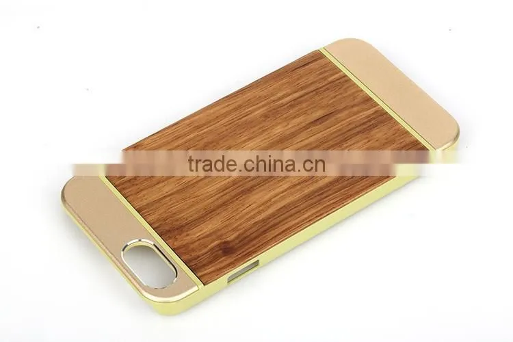 OEM/ODM Luxury Aluminum with Real Wood Case Phone Cover for IPhone 6/6s