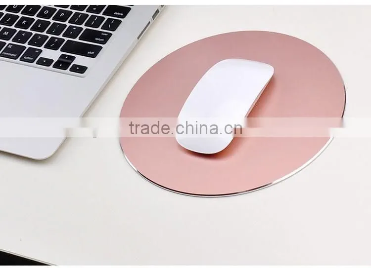 2016 TOPSHION New high quality metal mouse pad/rubber base aluminium alloy on top mouse mat