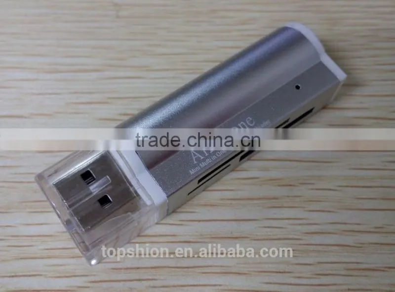 Promotional products metal aluminum card reader, smart card reader, all in one usb card reader