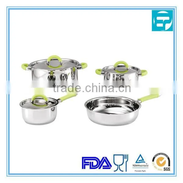 7Pcs Stainless Steel silicone camping cookware