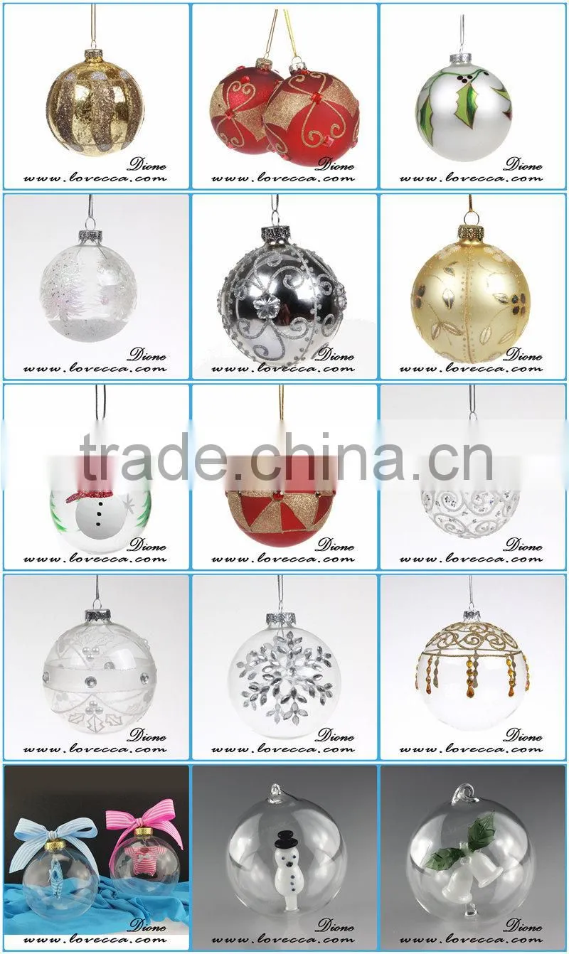 Pink and blue christmas Ornaments 2.75 Inches glass terrarium, Resin diamond and shoes glass ball