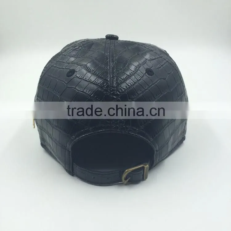 custom metal plate snapback hat with zip on the side panel