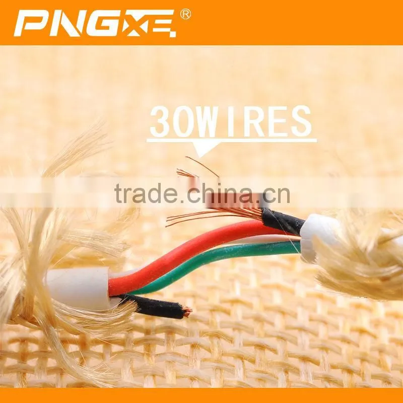 PNGXE Hottest 2.4A very fast charging current 2 in 1 nylon braided micro usb 2.0 cable for iphone and samsung