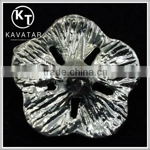 Good quality NK001 metal flower lead free metal shank rhinestone buttons
