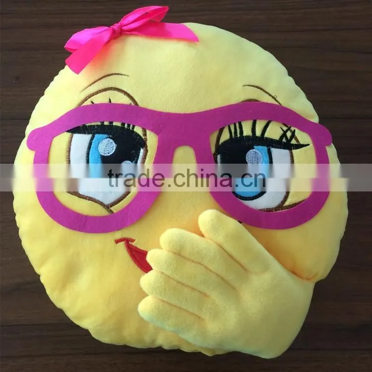 14 inch Emojicon yellow Plush Comfy Throw Pillows