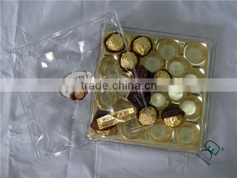 Cheap price rectangular clear plastic chocolate box manufacturer in use
