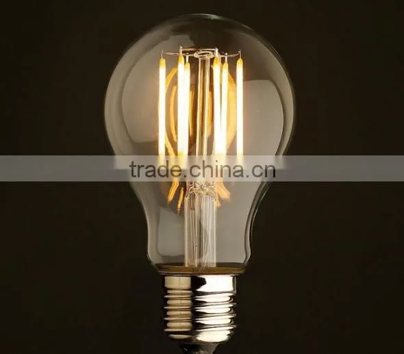 8W A60 Filament LED Bulb 360 Degree Beam Angle 115lm/W with CE RoHs