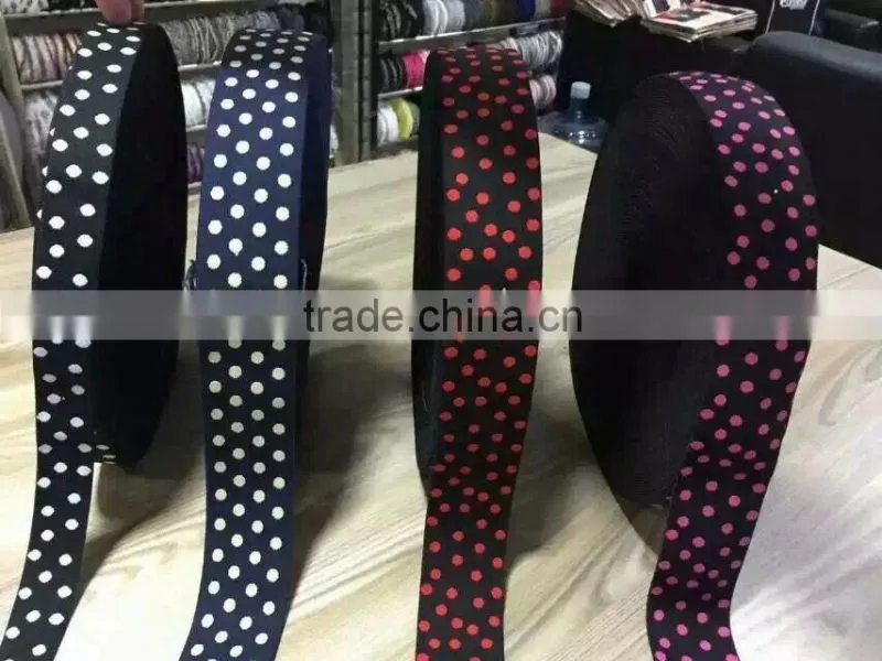 High Quality Elastic Tape with printing embroidery elastic printing tape for ladies dress waistband