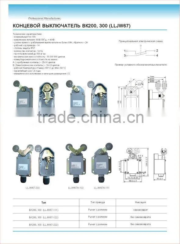 Russian Standard BK200 limit switch