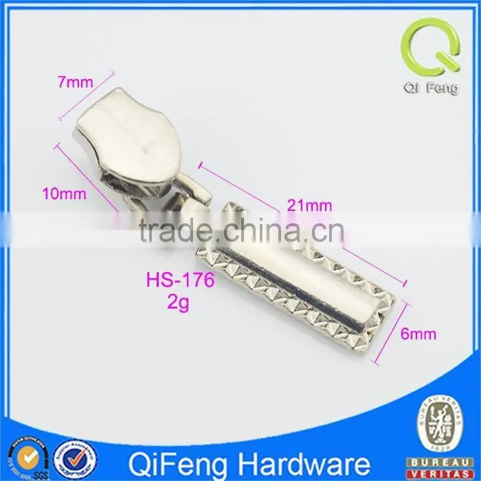 HS-176 zipper roll chain custom metal zipper puller nickel simple design