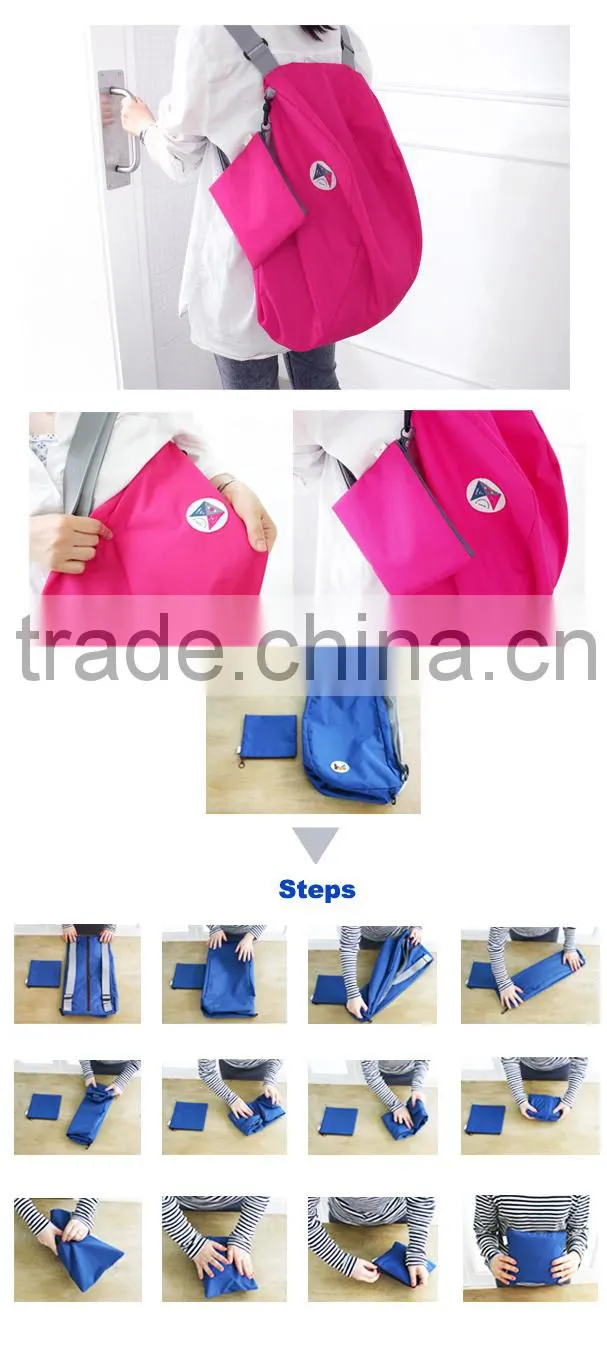 3 ways Polyester Foldable Backpack