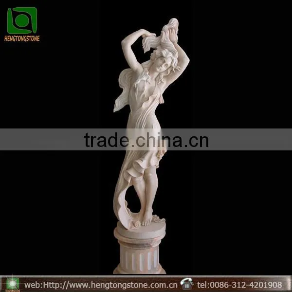 Hand Carved Marble Beautiful Dancing Girl Statue
