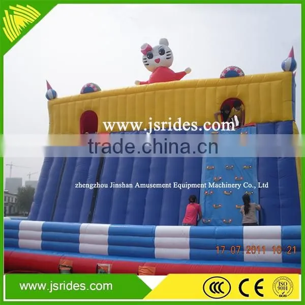 professional rental large inflatable rock climbing slide tobogan inflable jumping trampoline