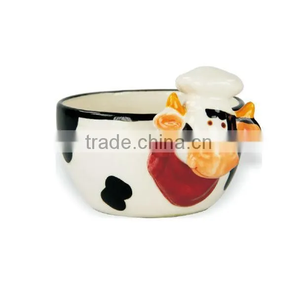 Mini calf animal shaped ceramic pudding cup