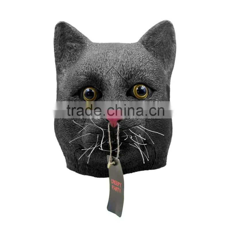Donkey Kong Halloween Adults Costume Animal Black Sexy Cat Full Face Female Latex Mask