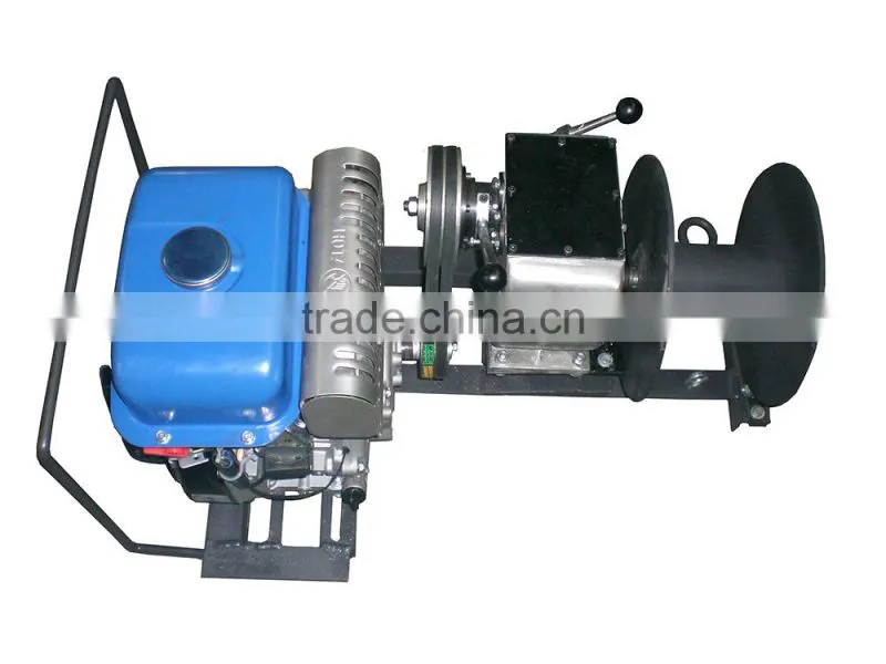 1 Ton Small Cable Pulling Winch Machine With Gasoline Engine