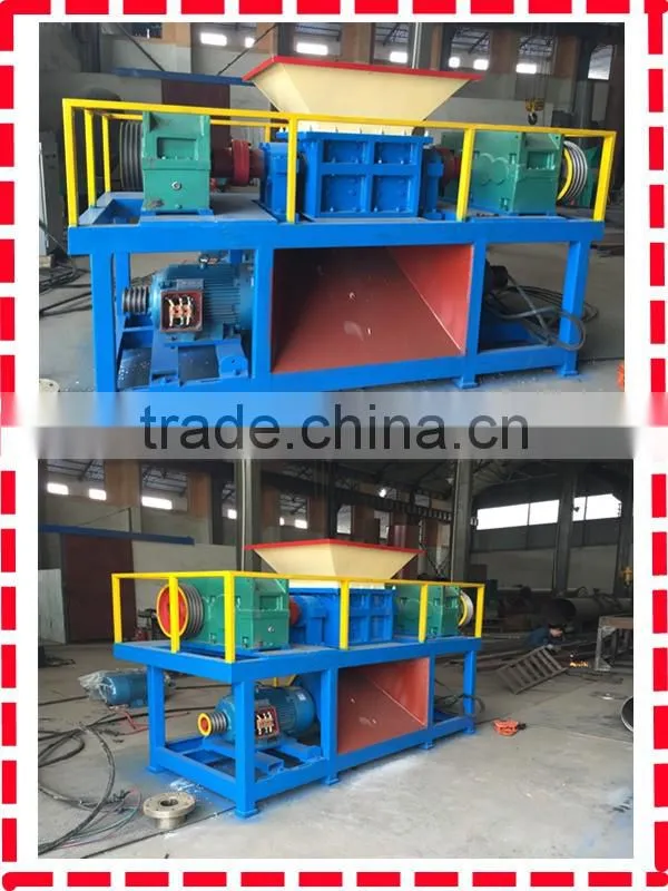 Philippines twin shaft 37kw waste tin can shredding machine small model