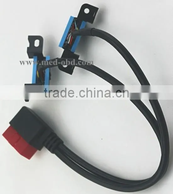 OBD2 Splitter Y Cable, right-angle J1962M to 2 J1962F, 1ft
