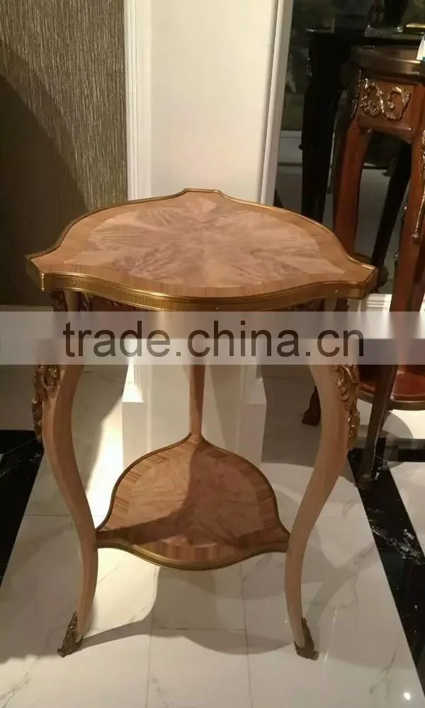 Vintage Style Castle Living Room Furniture Handmade Marquetry Side Cabinet, Luxury Brass Inlaid Natural Wood Chest Of Drawer