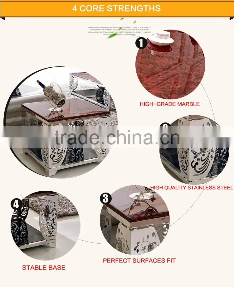 D348 Heated End Table Marble Top Square French End Table