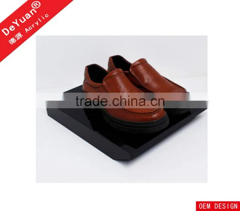 Custom Black Acrylic Shoes Display with Thick Base