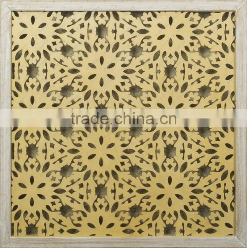 Latest natural solid wood frame paper cut wall art