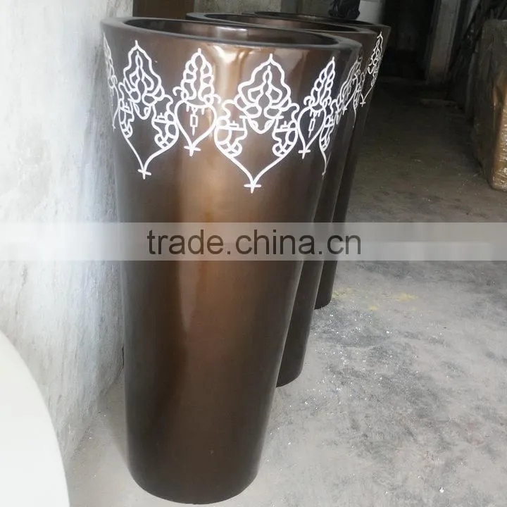 Modern fiberglass planter flowerpot