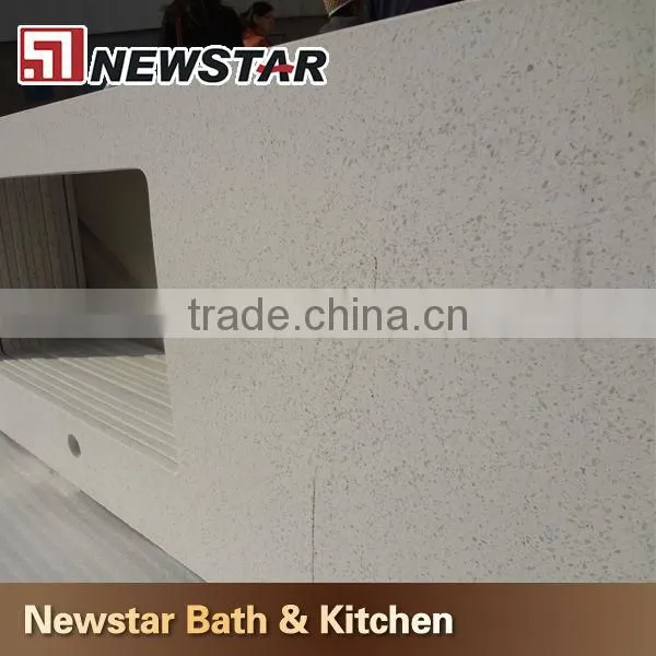 Made in China kitchen countertop crystal white quartz
