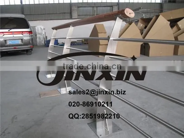 JINXIN balcony railing stainless glass from poland project balustrades post pictures of stainless steel handrail(YK-9154)
