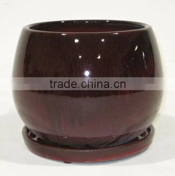 2012 hot sale Ceramic Indoor Pot with saucer